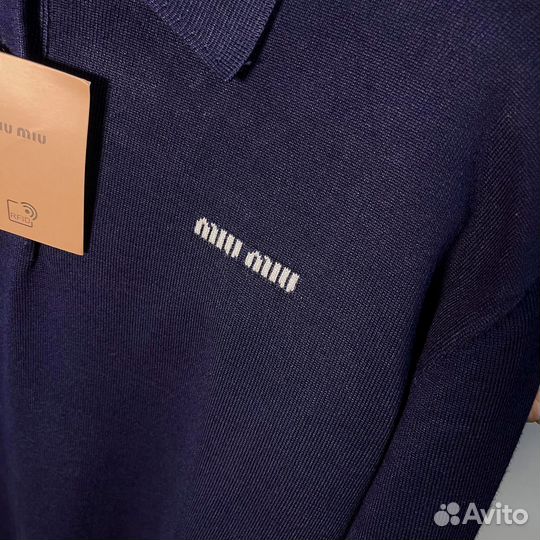 Свитшот с воротником Miu Miu