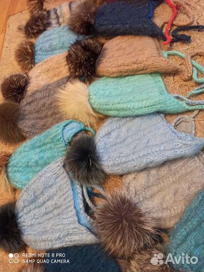 Пуховые шапки на детей