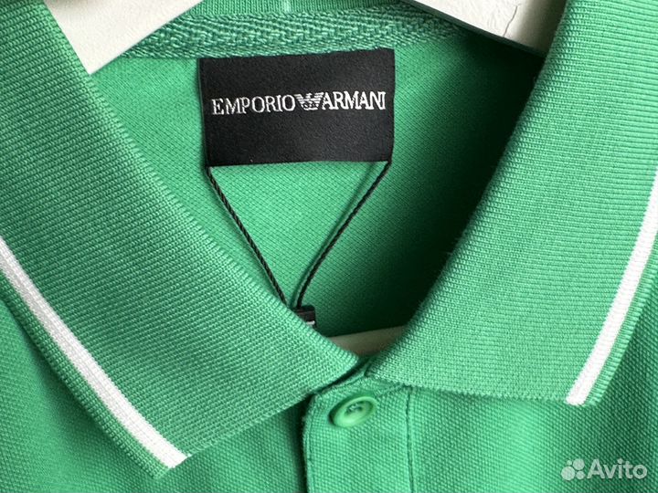 Поло мужское Armani 46-54 зеленое