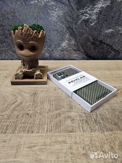 Чехол Kevlar на Samsung S23 Ultra (карбон)