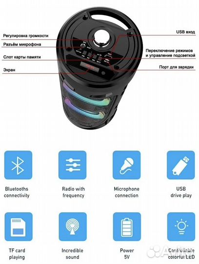 Портативная колонка bluetooth