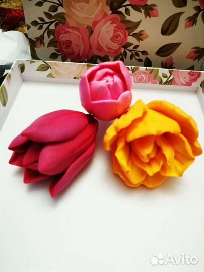 Силиконовые формы цветов тюльпанов для мыла