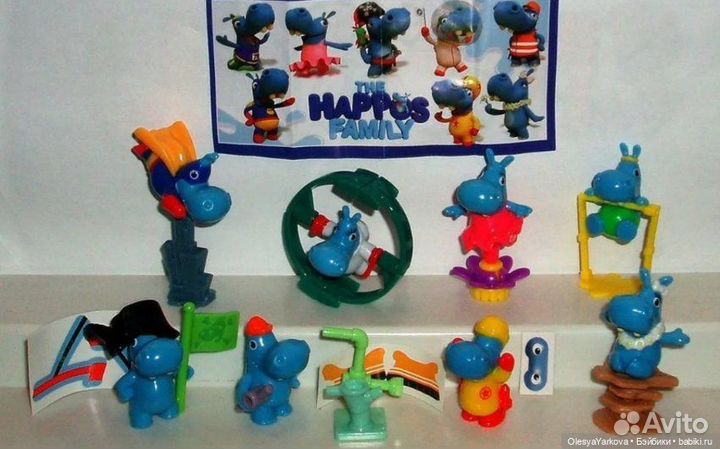 Бегемотики киндер коллекция 2017,19,22 г