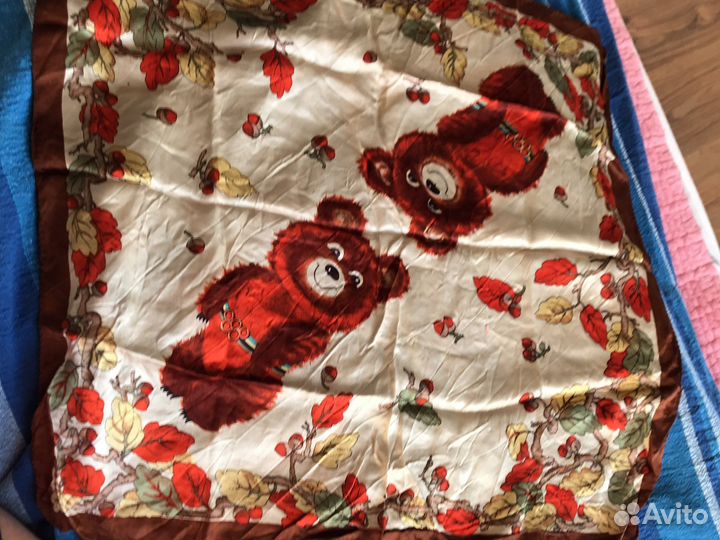 Платок женский СССР Мишка Олимпийский