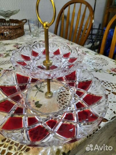 Ваза для фруктов хрусталь