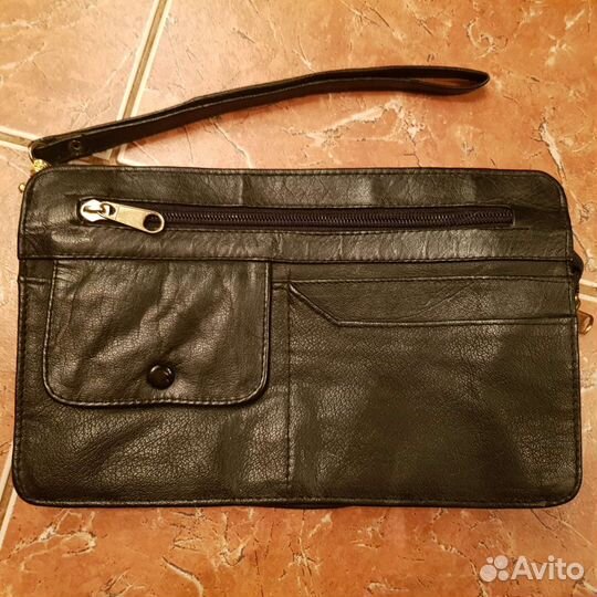 Барсетка кожаная мужская новая