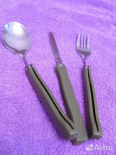 Складной походный набор(ложка,вилка,нож)