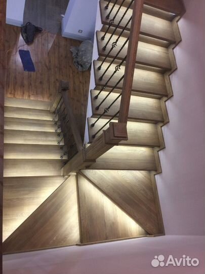 Облицовка/изготовление лестницы из дерева