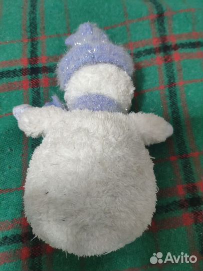 Плюшевая винтажная игрушка снеговичек