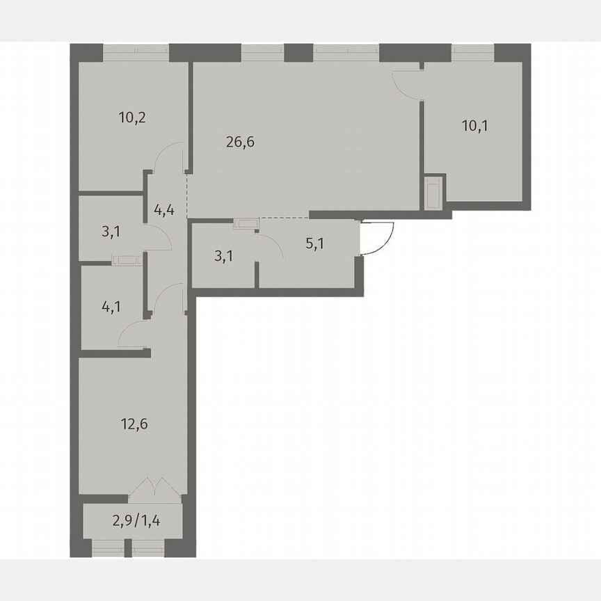 3-к. квартира, 80,7 м², 3/12 эт.