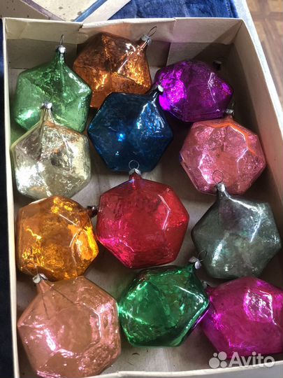 Набор елочных украшений Изумруд,Кристаллы СССР