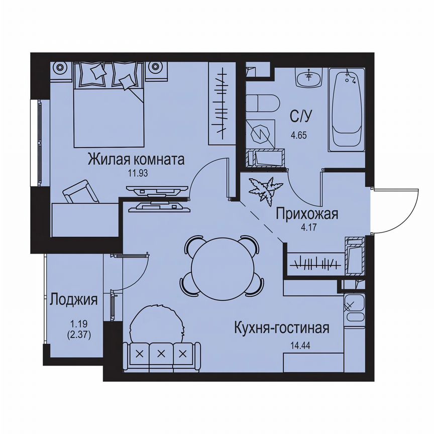 1-к. квартира, 36,4 м², 9/9 эт.