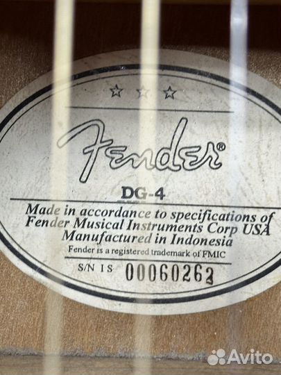 Акустическая гитара fender