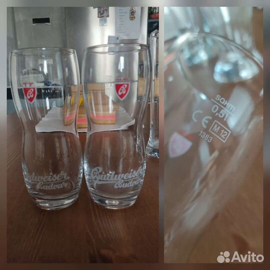 Бокалы пивные Budweiser, Stella Artois, Asahi