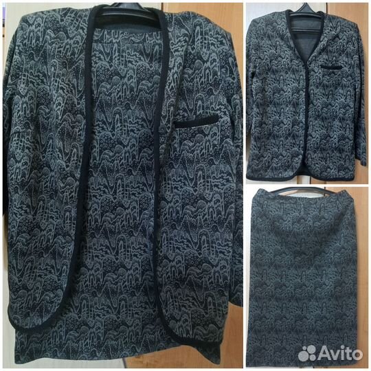 Костюм трикотажный женский Жакет юбка 52 р