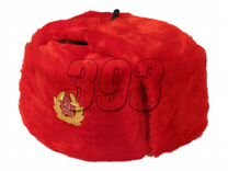 Шапка ушанка СССР (красная, размер 62) (27065)