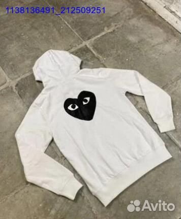 Зип худи на молнии Comme des garcons белая