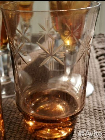 Стаканы цветное стекло Чехословакия