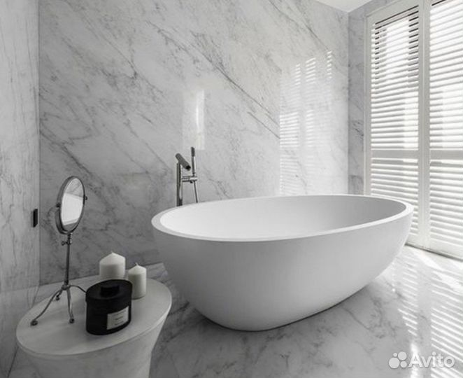 Ванна из литьевого мрамора отдельностоящая