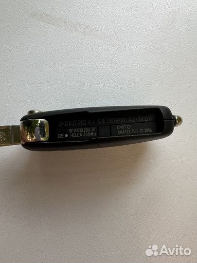 Ключ зажигания volkswagen