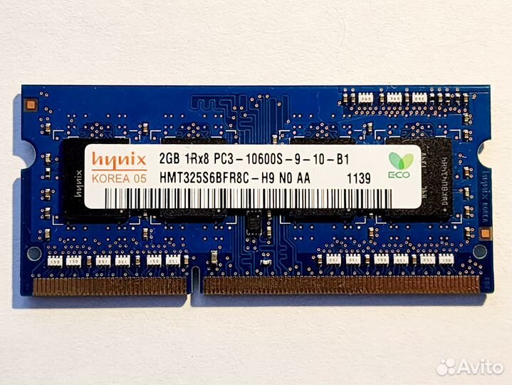 Оперативная память ddr3 sodimm 2Gb 1333 мгц hynix