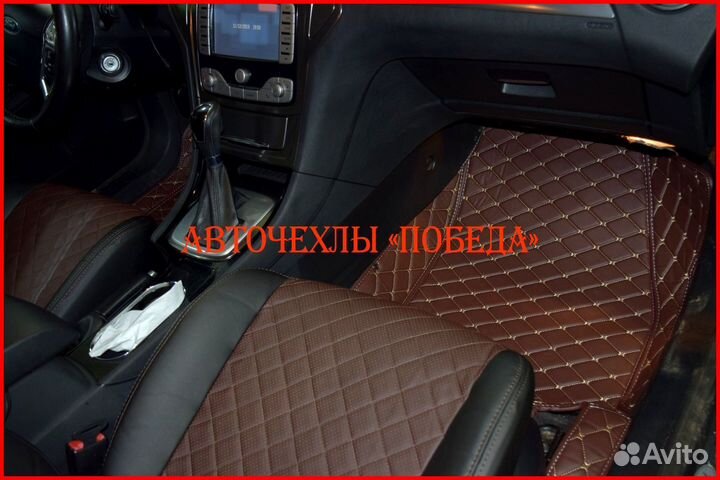 Чехлы Ford Mondeo 4 Tit. из экокожи чёрно-шоколадн