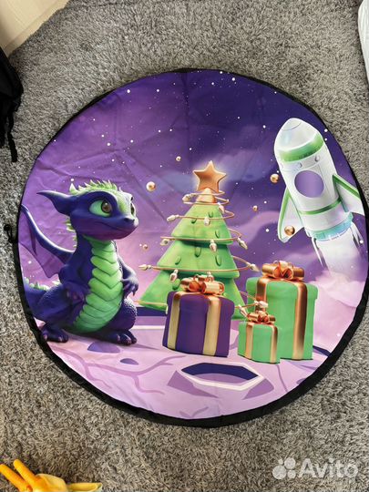 Складной коврик-мешок для хранения игрушек