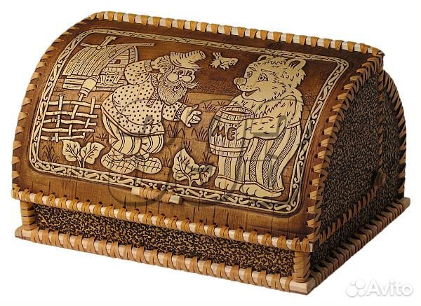 Хлебница Береста Дед и медведь (32409)