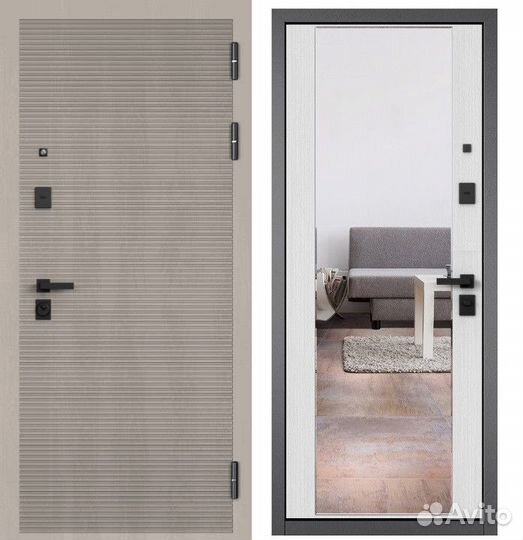 Стальная дверь с зеркалом