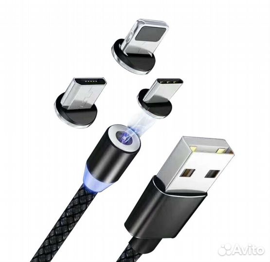 Магнитный кабель 3 в 1 lightning/micro/Type-C