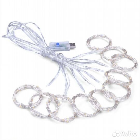 Гирлянда-штора Огонёк (3х1м,100 ламп,белая-тепл)