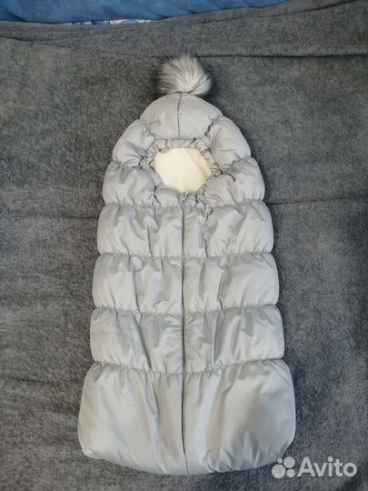 Конверт кокон зимний серый