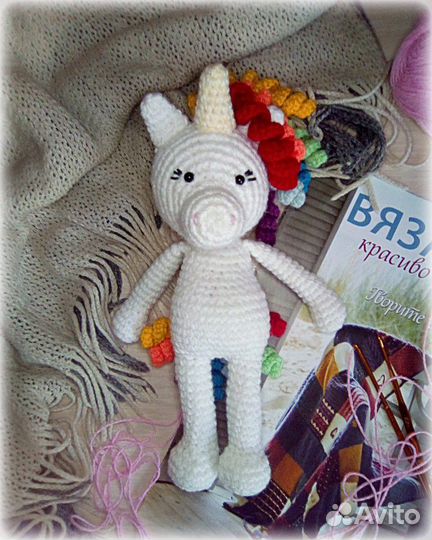 Вязаный Единорог. Ручная работа