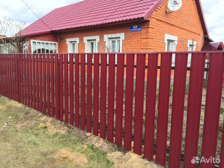 Установка забора из профнастила,штакетника и т.п
