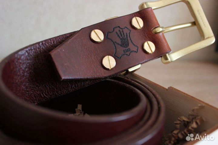 Ремень мужской кожаный ручной работы