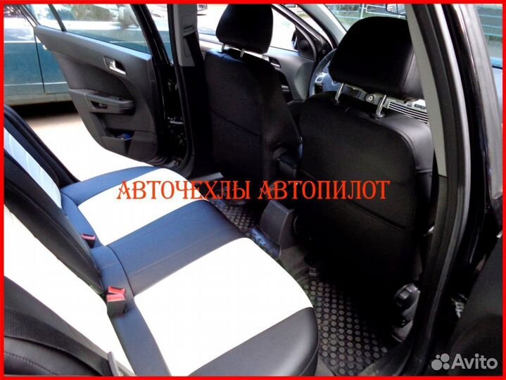 Чехлы Автопилот Opel Antara из экокожи чёрно-белые