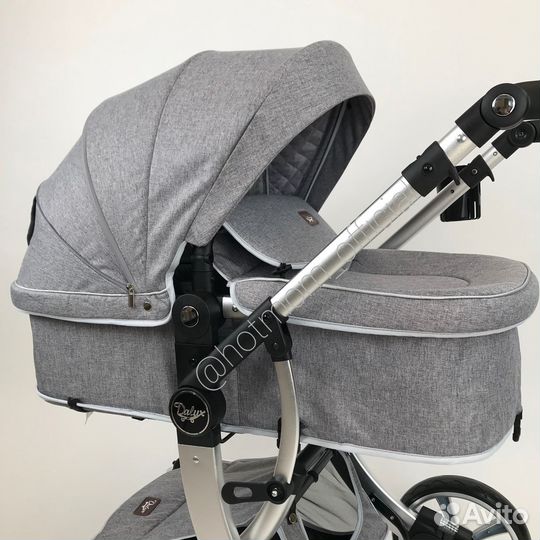 Коляска Luxmom 608 серый 3в1