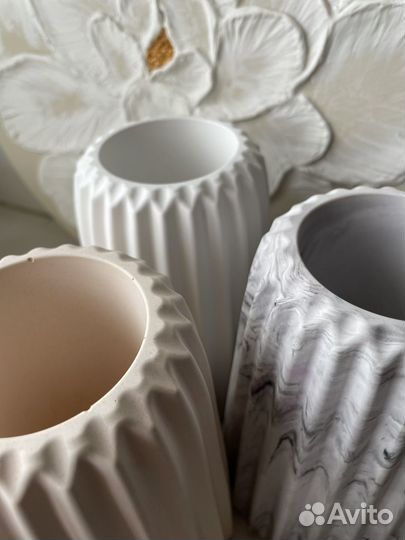 Ваза из гипса ручной работы