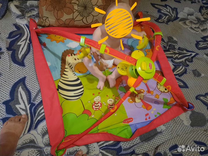 Развивающий коврик tiny love разноцветное сафари