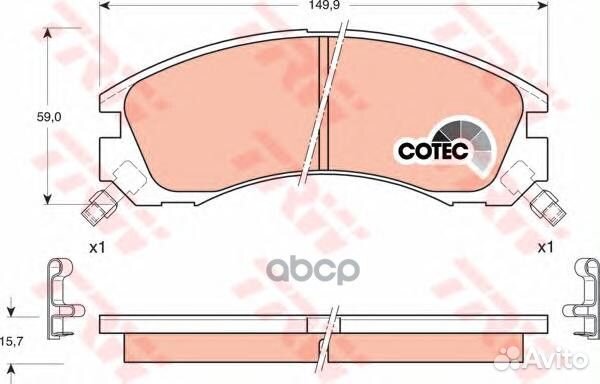 Колодки тормозные дисковые перед GDB3200 TRW