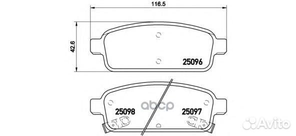 Колодки тормозные дисковые зад P59080 Brembo