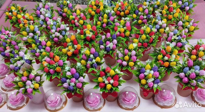 Букет из мыла тюльпаны