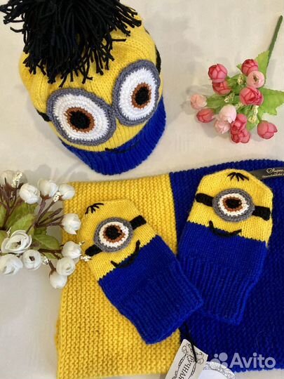 Комплект шапка,снуд,варежки