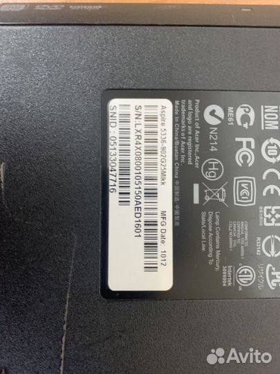 Разбор acer aspire 5336