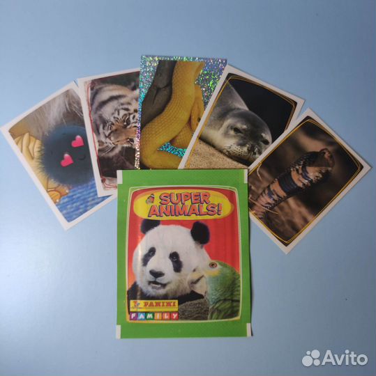 25 пакетиков наклейки с животными panini