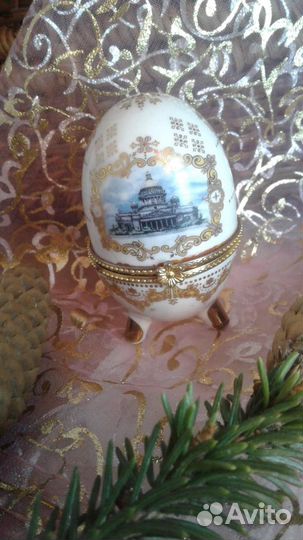 Сувенир шкатулка яйцо фарфор Санкт-Петербург Пасха