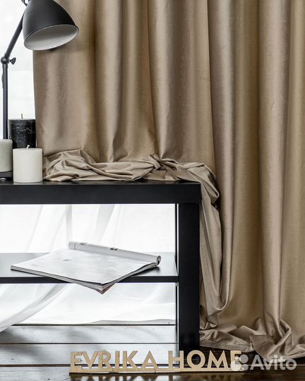 Комплект штор бархат Беллиссимо Светлая карамель
