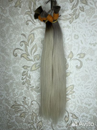 Волосы натуральные 60 см омбре