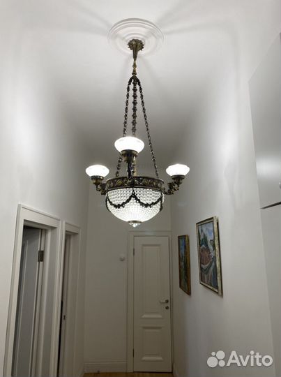 Антикварная бронзовая люстра