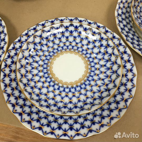 Кофейный сервиз кобальтовая сетка ифз(лфз)